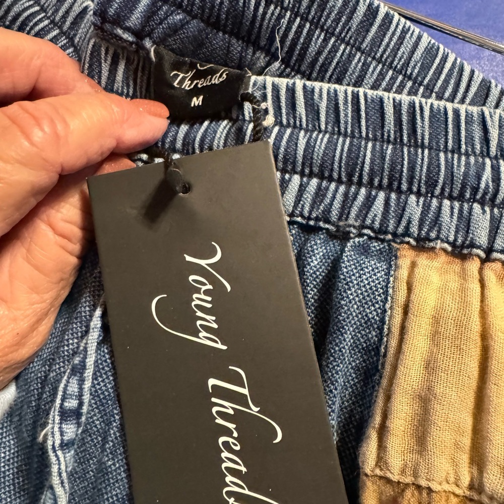 Young Threads Denim Patchwork Skirt